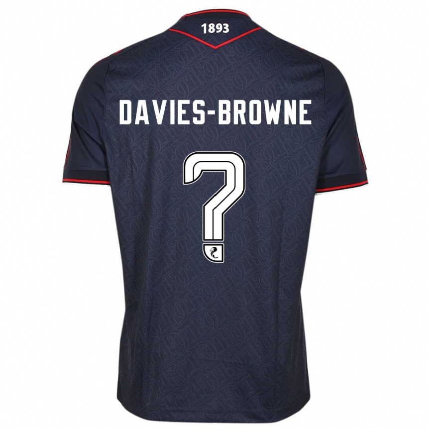ילדים כדורגל טוביאס דייוויס-בראון #0 כחול נייבי לבן ג'רזי ביתית 2025/26