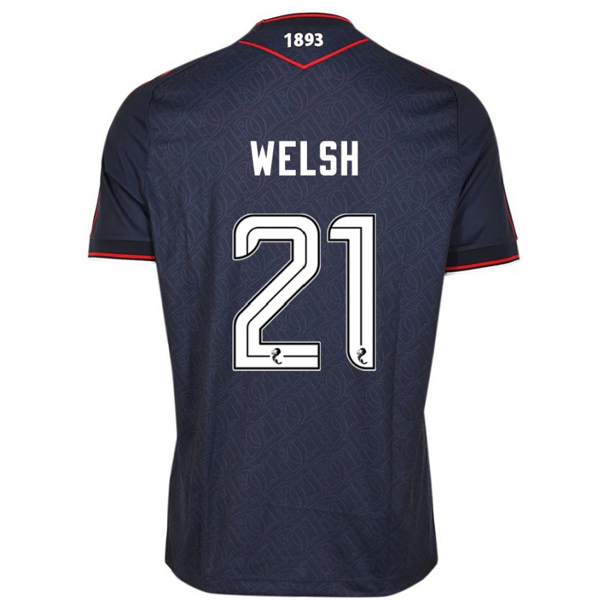 ילדים כדורגל Tom Welsh #21 כחול נייבי לבן ג'רזי ביתית 2025/26