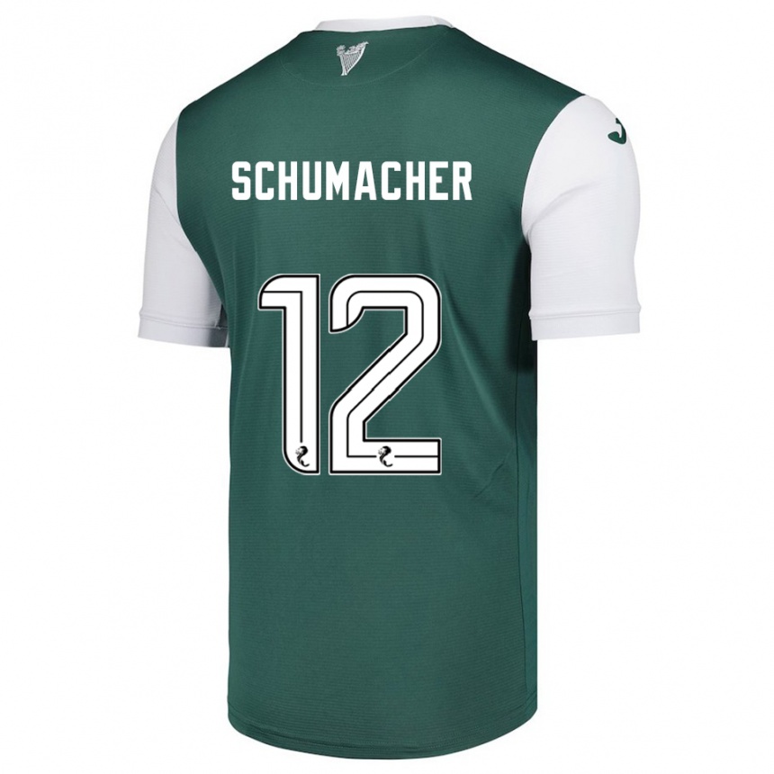 ילדים כדורגל נועה שומאכר #12 ירוק לבן ג'רזי ביתית 2025/26