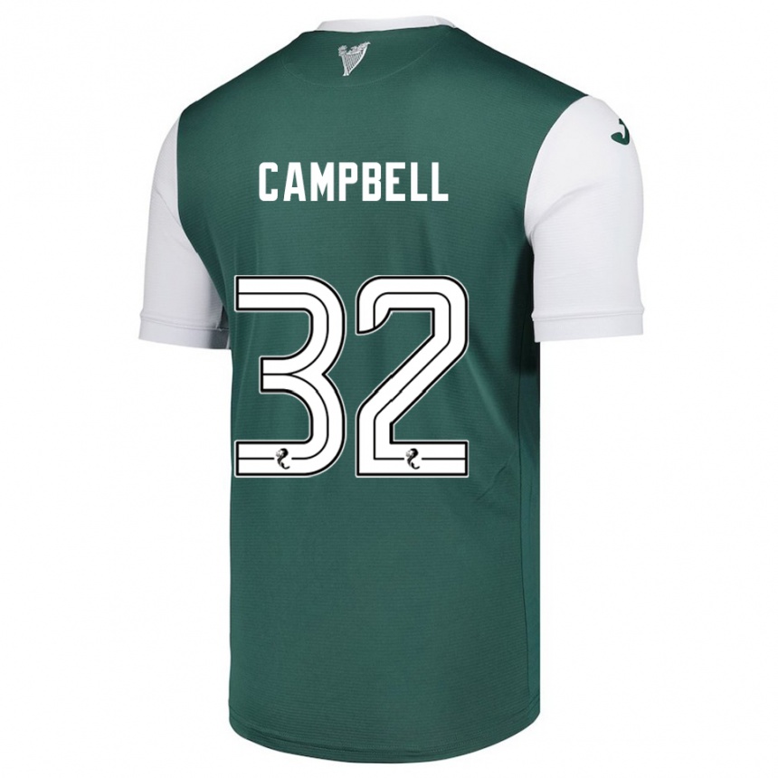ילדים כדורגל Josh Campbell #32 ירוק לבן ג'רזי ביתית 2025/26