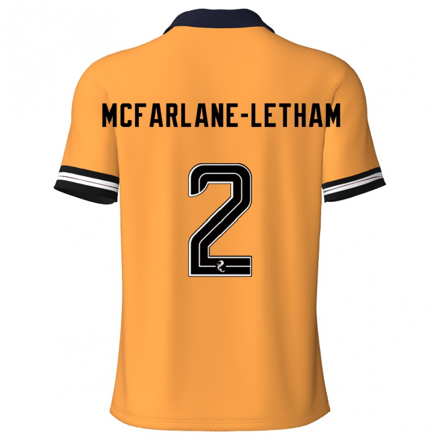 ילדים כדורגל Jay Mcfarlane-Letham #2 צהוב שחור ג'רזי ביתית 2025/26