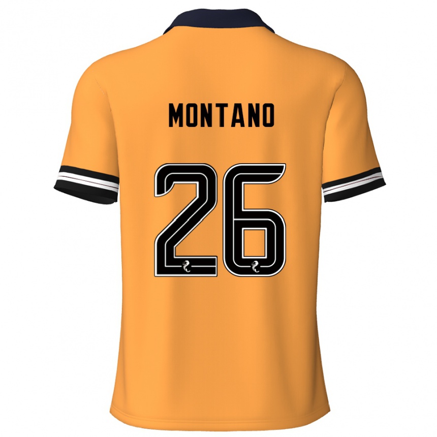 ילדים כדורגל כריסטיאן מונטאנו #26 צהוב שחור ג'רזי ביתית 2025/26
