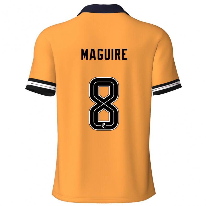 ילדים כדורגל Ciaran Maguire #8 צהוב שחור ג'רזי ביתית 2025/26