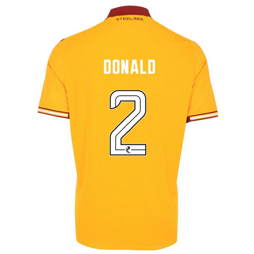 ילדים כדורגל Eve Donald #2 צהוב בורדו ג'רזי ביתית 2025/26