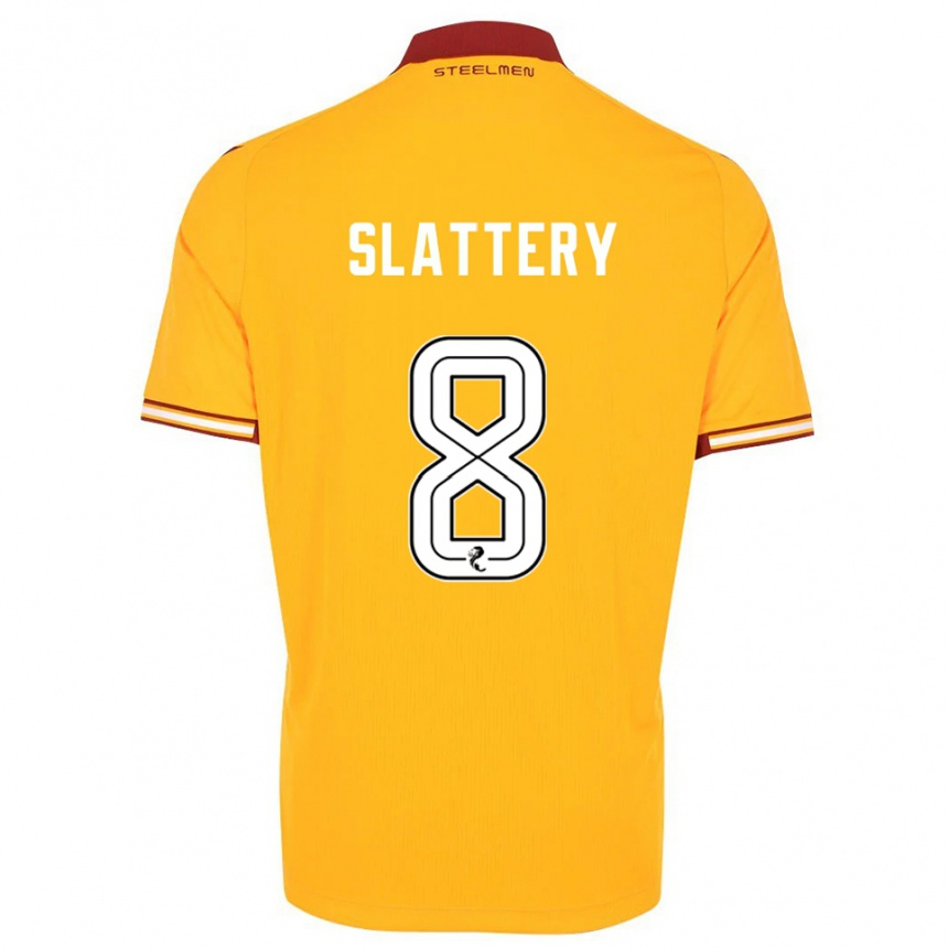 ילדים כדורגל קאלום סלאטרי #8 צהוב בורדו ג'רזי ביתית 2025/26