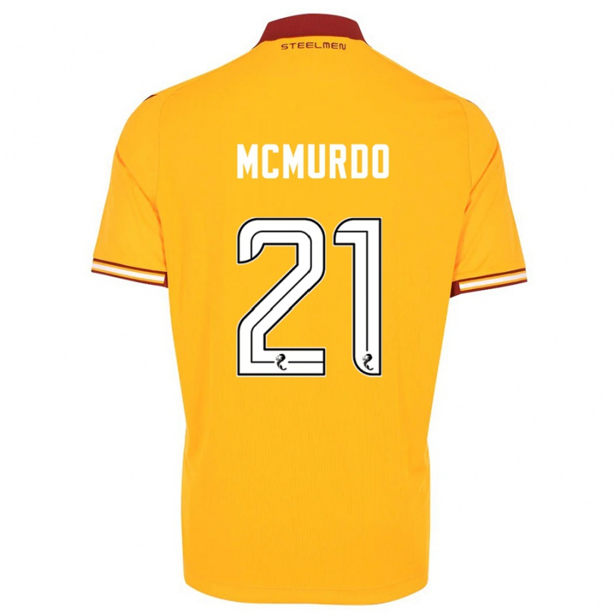 ילדים כדורגל Emma Mcmurdo #21 צהוב בורדו ג'רזי ביתית 2025/26