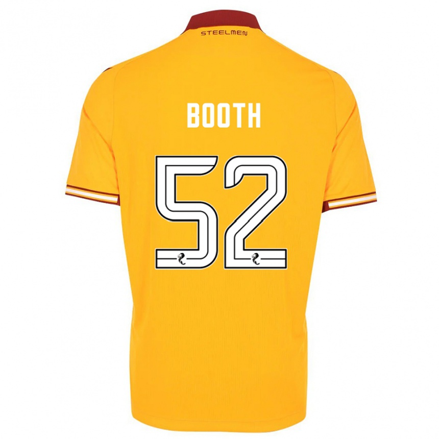 ילדים כדורגל Mikey Booth #52 צהוב בורדו ג'רזי ביתית 2025/26