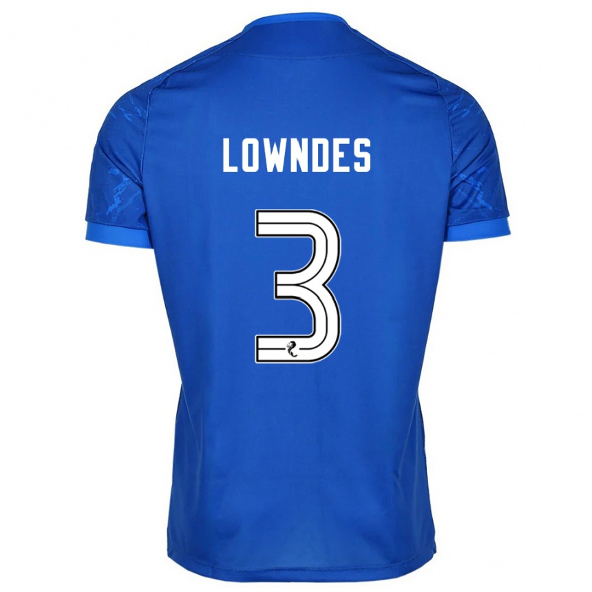 ילדים כדורגל Thomas Lowndes #3 כחול לבן ג'רזי ביתית 2025/26