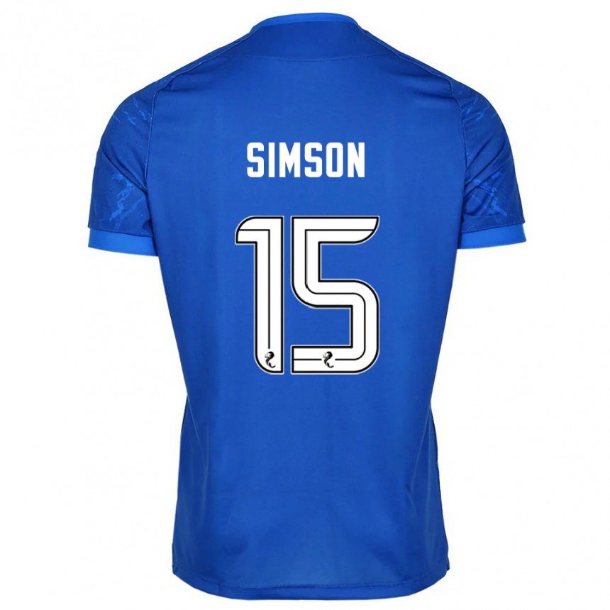 ילדים כדורגל Steffi Simson #15 כחול לבן ג'רזי ביתית 2025/26