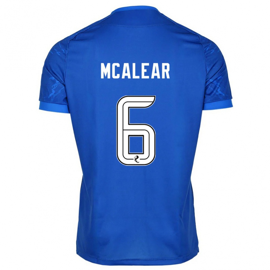 ילדים כדורגל ריס מקאליר #6 כחול לבן ג'רזי ביתית 2025/26