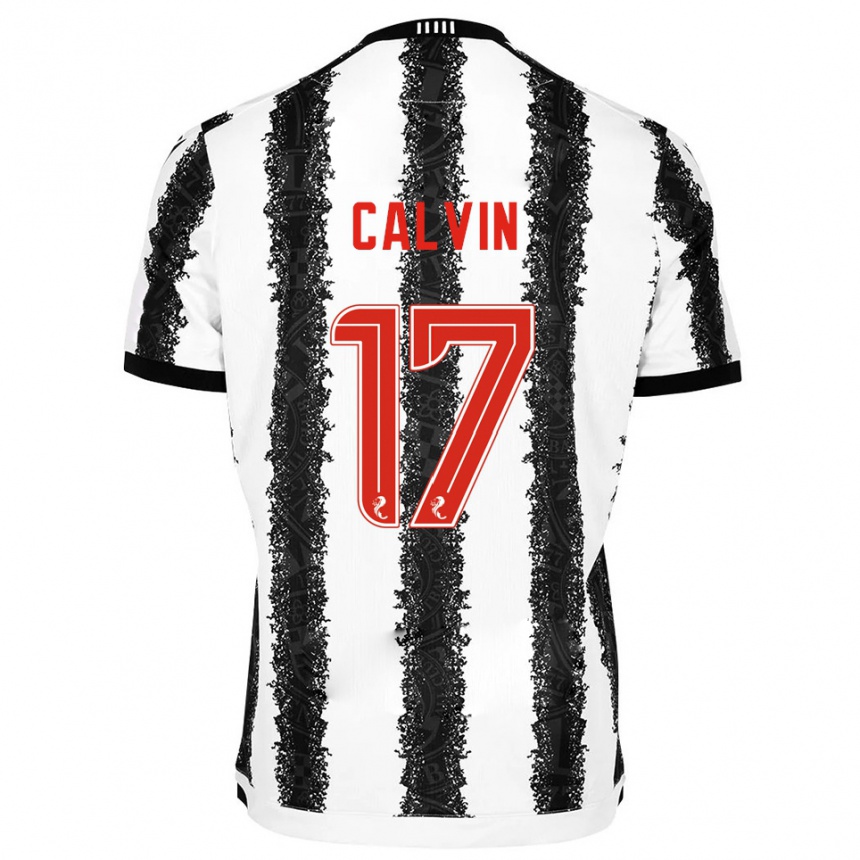 ילדים כדורגל Jalmaro Calvin #17 לבן שחור ג'רזי ביתית 2025/26