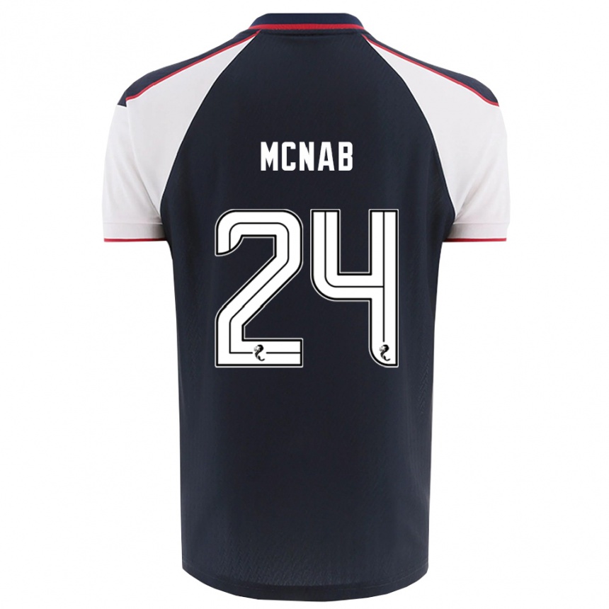 ילדים כדורגל Cameron Mcnab #24 כחול נייבי לבן ג'רזי ביתית 2025/26