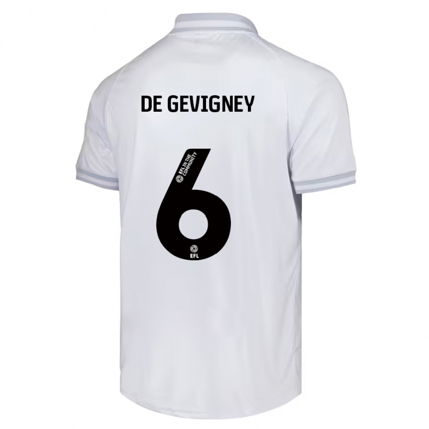 ילדים כדורגל Maël De Gevigney #6 לבן אפור שחור הרחק ג'רזי 2025/26