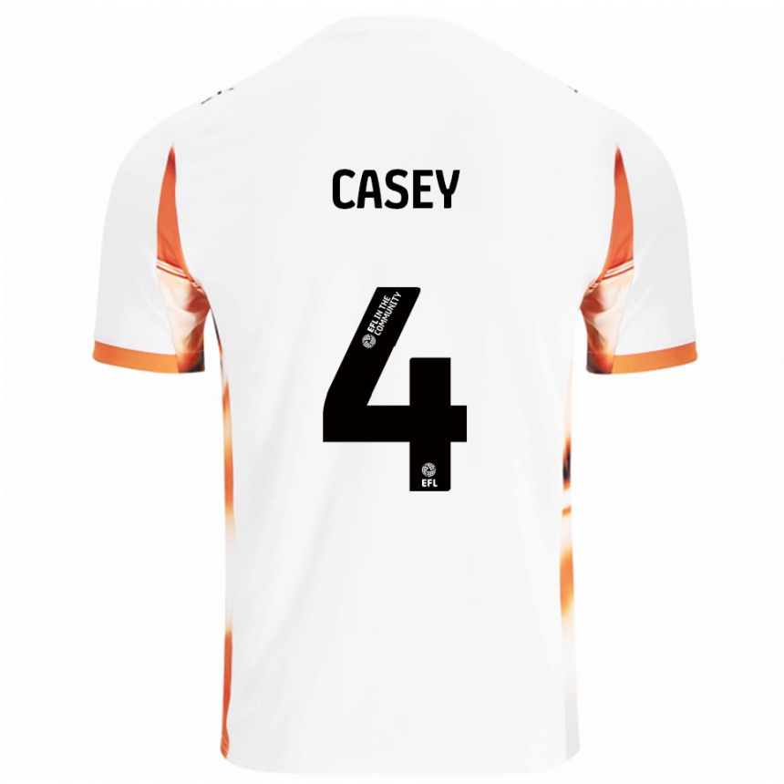 ילדים כדורגל אוליבר קייסי #4 לבן כתום שחור הרחק ג'רזי 2025/26