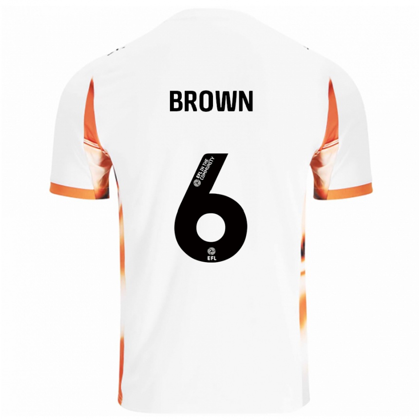 ילדים כדורגל Jordan Brown #6 לבן כתום שחור הרחק ג'רזי 2025/26