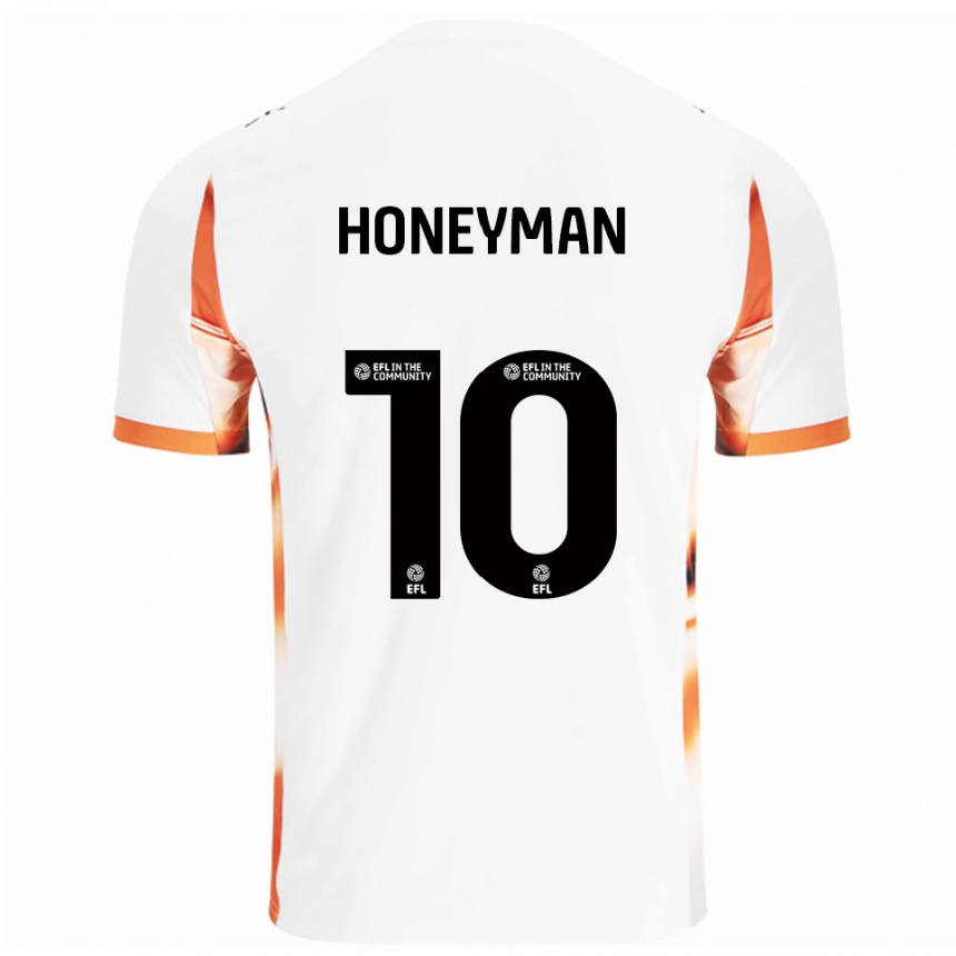 ילדים כדורגל ג'ורג' האנימן #10 לבן כתום שחור הרחק ג'רזי 2025/26