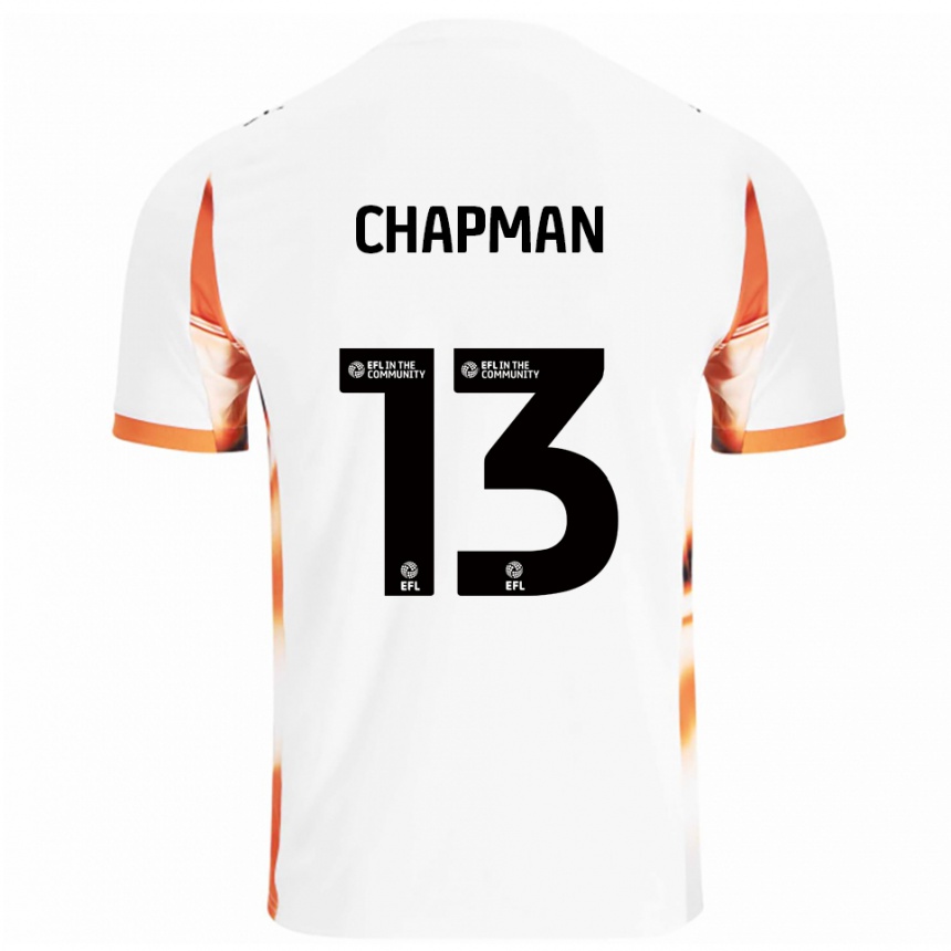 ילדים כדורגל מקנזי צ׳פמן #13 לבן כתום שחור הרחק ג'רזי 2025/26