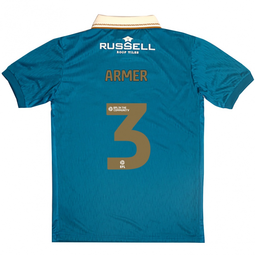 ילדים כדורגל ג'ק ארמר #3 תכלת לבן הרחק ג'רזי 2025/26