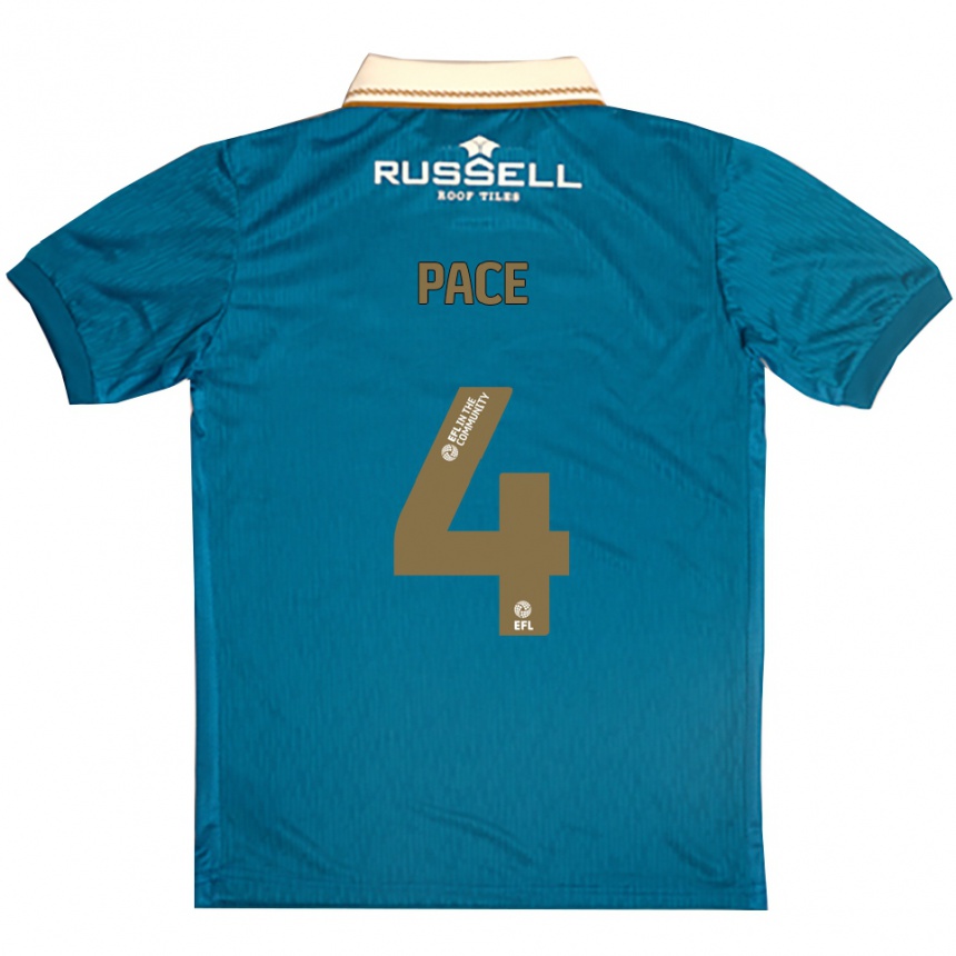 ילדים כדורגל Connor Pace #4 תכלת לבן הרחק ג'רזי 2025/26