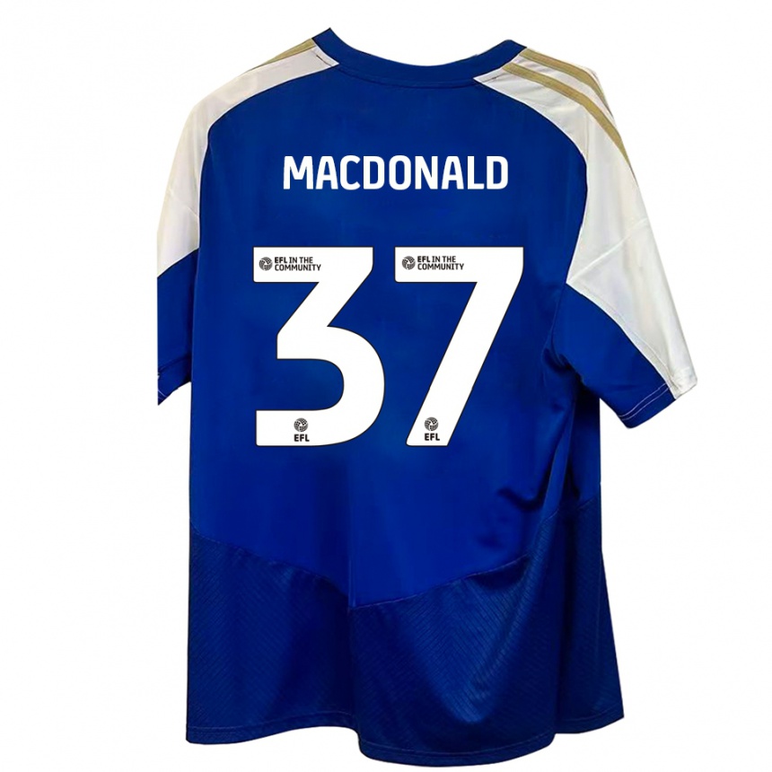 ילדים כדורגל Shaun Macdonald #37 כחול לבן זהב הרחק ג'רזי 2025/26 ילדים כדורגל Shaun Macdonald #37 כחול לבן זהב הרחק ג'רזי 2025/26