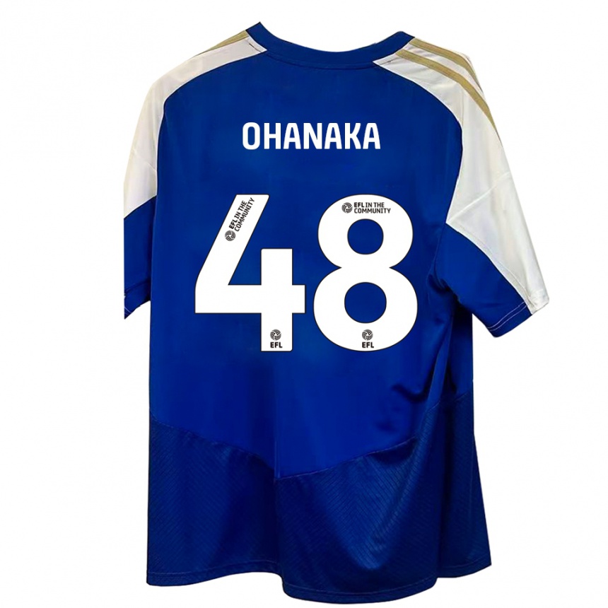 ילדים כדורגל סנטינו אוהנקה #48 כחול לבן זהב הרחק ג'רזי 2025/26