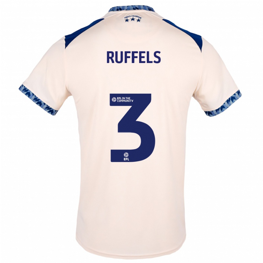 ילדים כדורגל ג'וש ראפלס #3 לבן שמנת כחול נייבי הרחק ג'רזי 2025/26