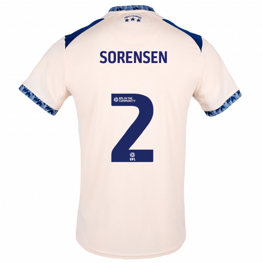 ילדים כדורגל לאסה סורנסן #2 לבן שמנת כחול נייבי הרחק ג'רזי 2025/26