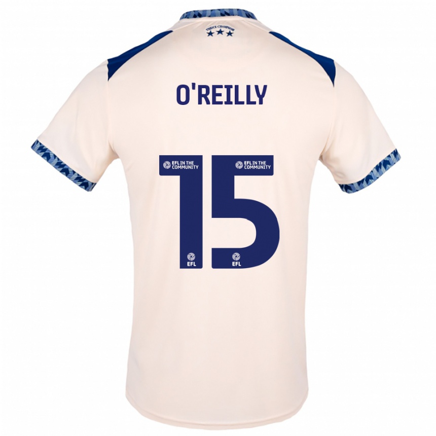 ילדים כדורגל Aaron O'reilly #15 לבן שמנת כחול נייבי הרחק ג'רזי 2025/26