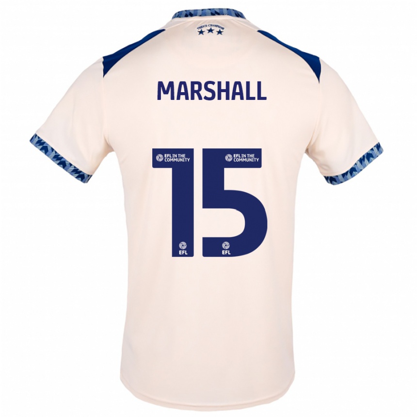 ילדים כדורגל Georgia Marshall #15 לבן שמנת כחול נייבי הרחק ג'רזי 2025/26