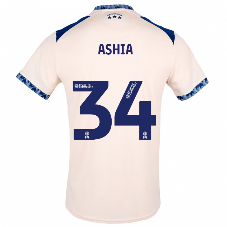 ילדים כדורגל קמרון אשיה #34 לבן שמנת כחול נייבי הרחק ג'רזי 2025/26