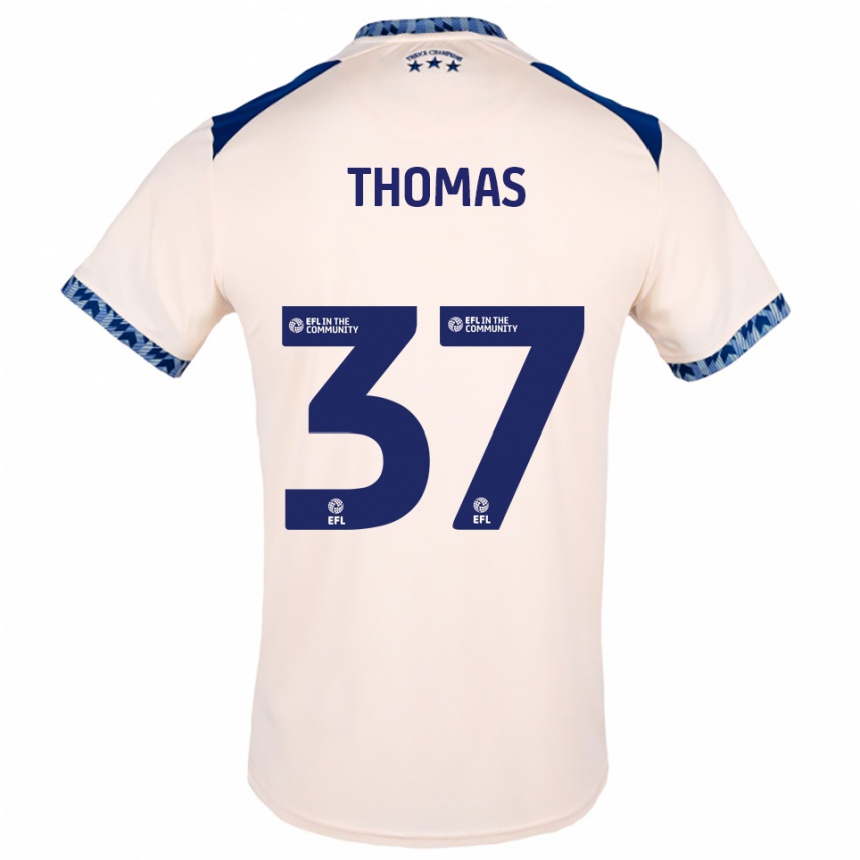 ילדים כדורגל Peter Thomas #37 לבן שמנת כחול נייבי הרחק ג'רזי 2025/26