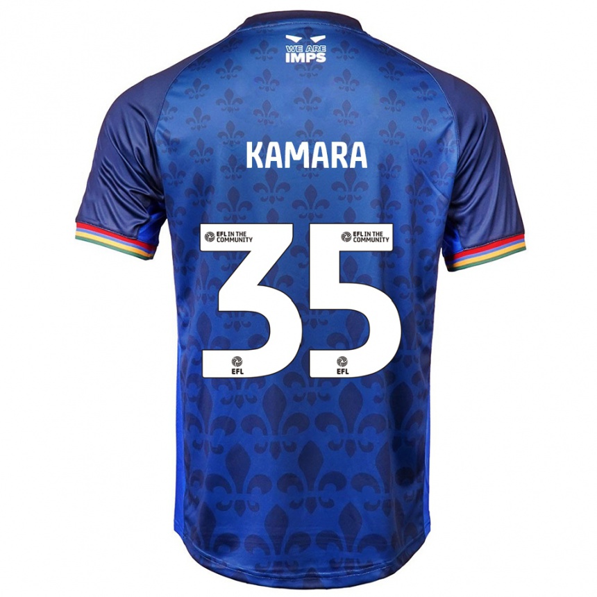 ילדים כדורגל מיכאל-ג׳ון קמסון-קמארה #35 כחול נייבי הרחק ג'רזי 2025/26