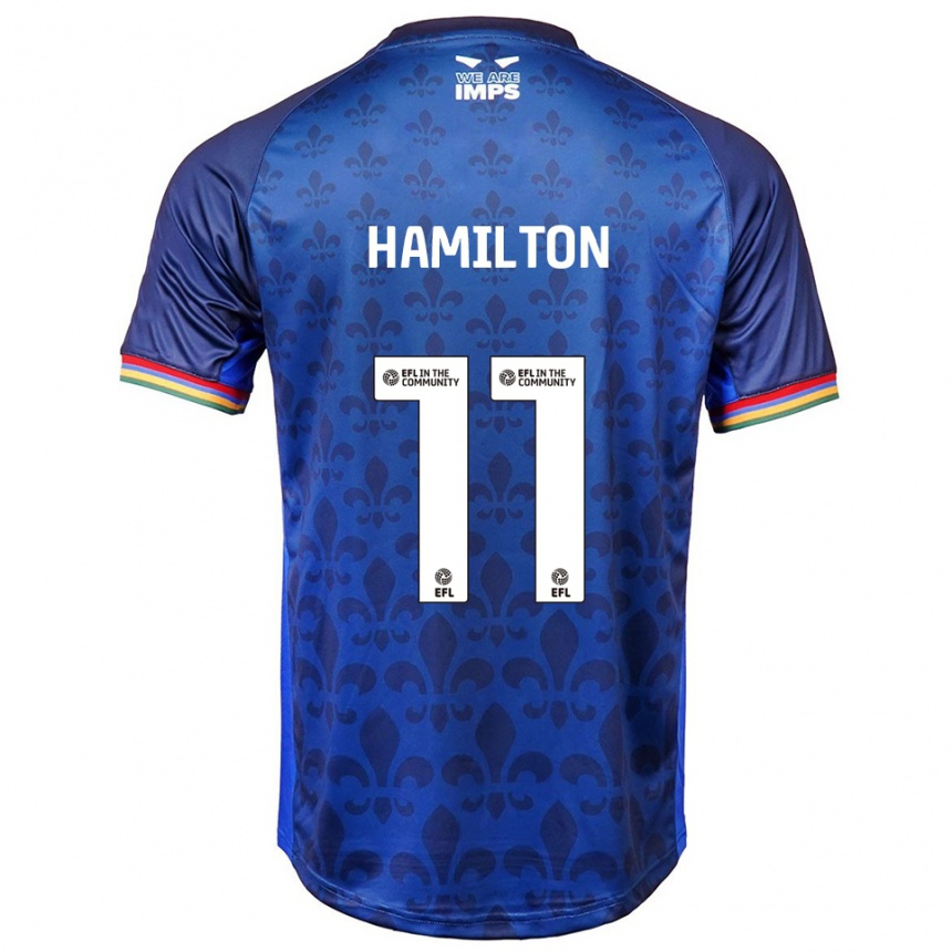 ילדים כדורגל אית'ן המילטון #11 כחול נייבי הרחק ג'רזי 2025/26