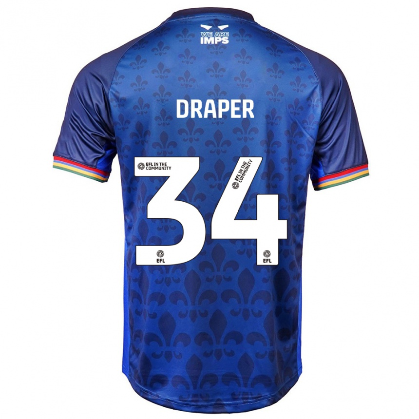 ילדים כדורגל פרדי דרייפר #34 כחול נייבי הרחק ג'רזי 2025/26