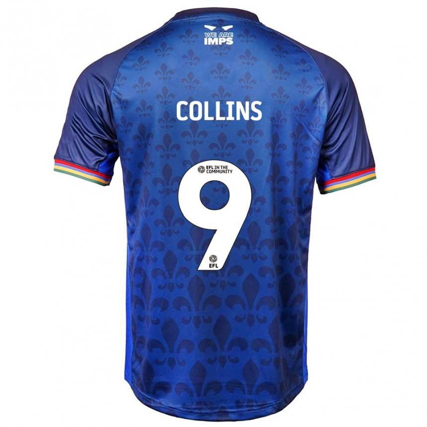 ילדים כדורגל ג'יימס קולינס #9 כחול נייבי הרחק ג'רזי 2025/26