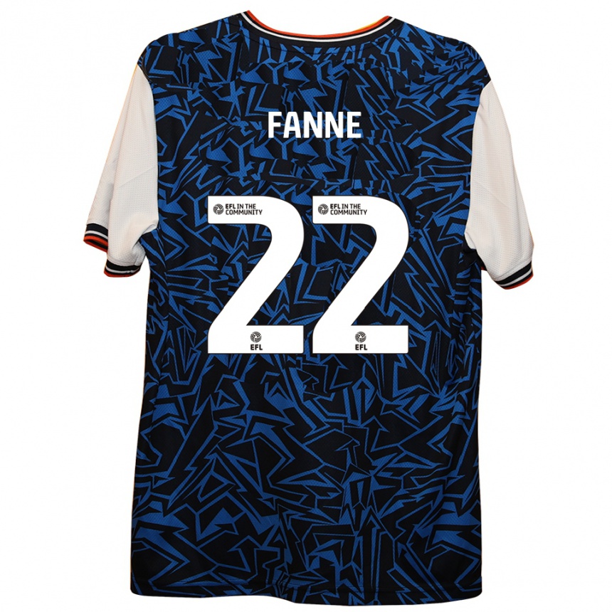 ילדים כדורגל Lamine Fanne #22 כחול שחור לבן הרחק ג'רזי 2025/26