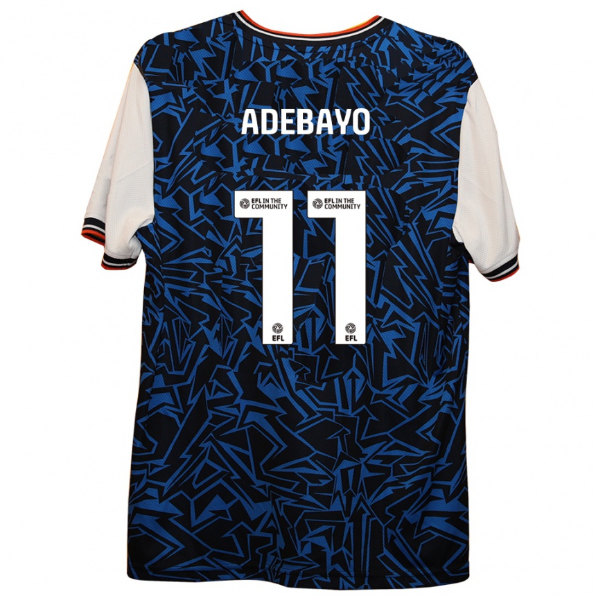 ילדים כדורגל אלייז'ה אדבאיו #11 כחול שחור לבן הרחק ג'רזי 2025/26