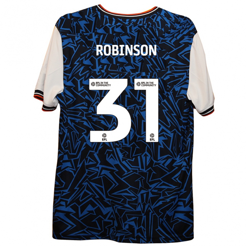 ילדים כדורגל Leah Robinson #31 כחול שחור לבן הרחק ג'רזי 2025/26