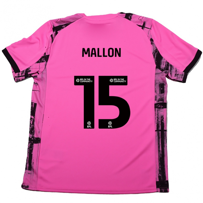 ילדים כדורגל Paris Mallon #15 אדום ורד שחור הרחק ג'רזי 2025/26