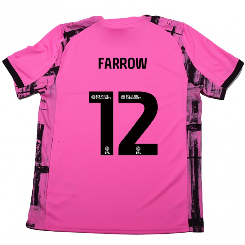 ילדים כדורגל Kim Farrow #12 אדום ורד שחור הרחק ג'רזי 2025/26