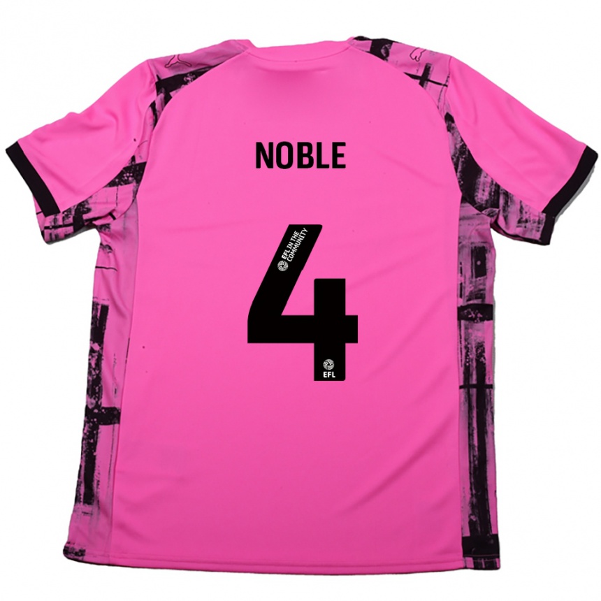 ילדים כדורגל Fay Noble #4 אדום ורד שחור הרחק ג'רזי 2025/26