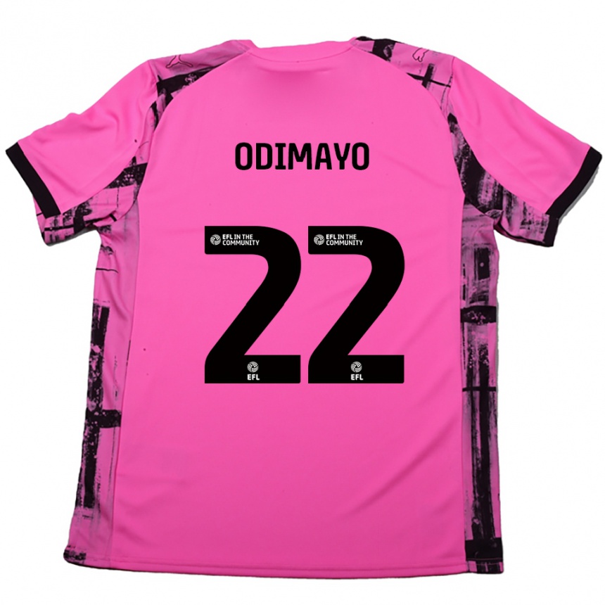 ילדים כדורגל Akin Odimayo #22 אדום ורד שחור הרחק ג'רזי 2025/26