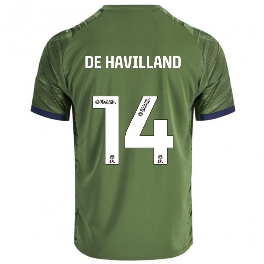 ילדים כדורגל ראיין דה הבילנד #14 ירוק לבן הרחק ג'רזי 2025/26