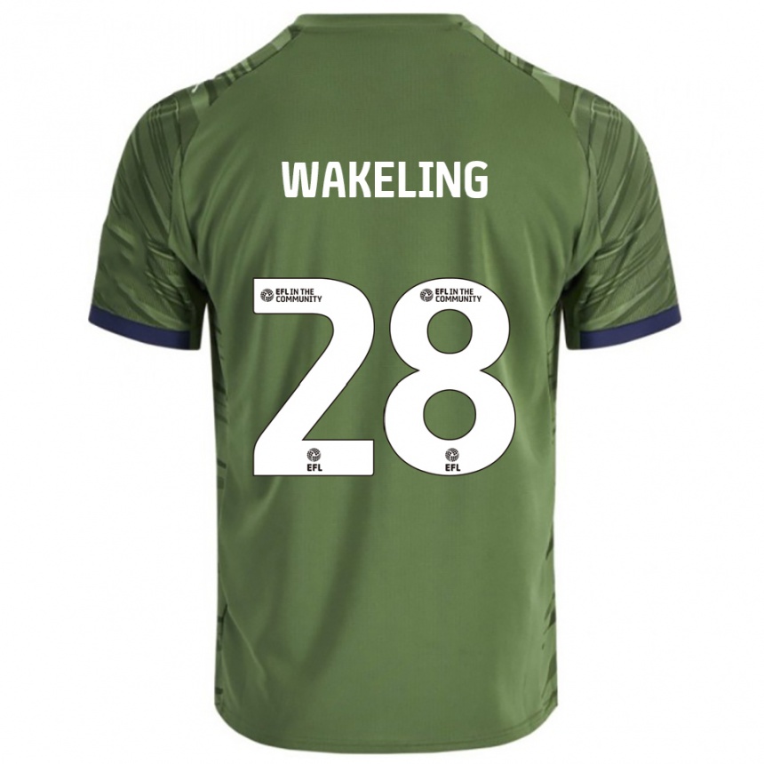 ילדים כדורגל ג'ייקוב ווקלינג #28 ירוק לבן הרחק ג'רזי 2025/26