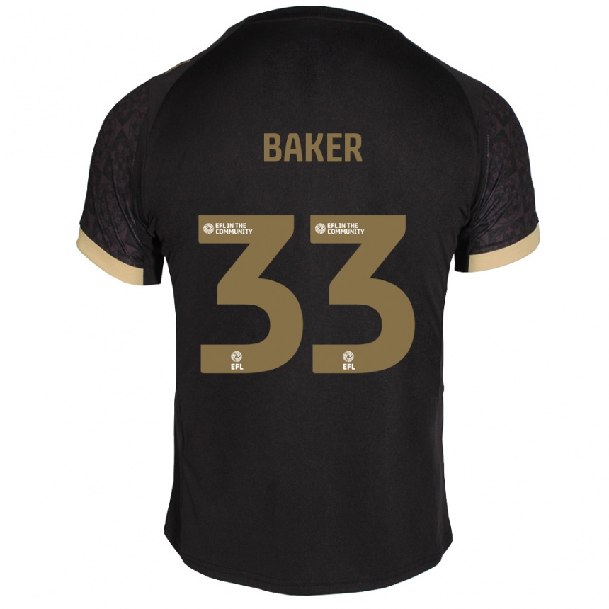 ילדים כדורגל זאק בייקר #33 שחור זהב הרחק ג'רזי 2025/26