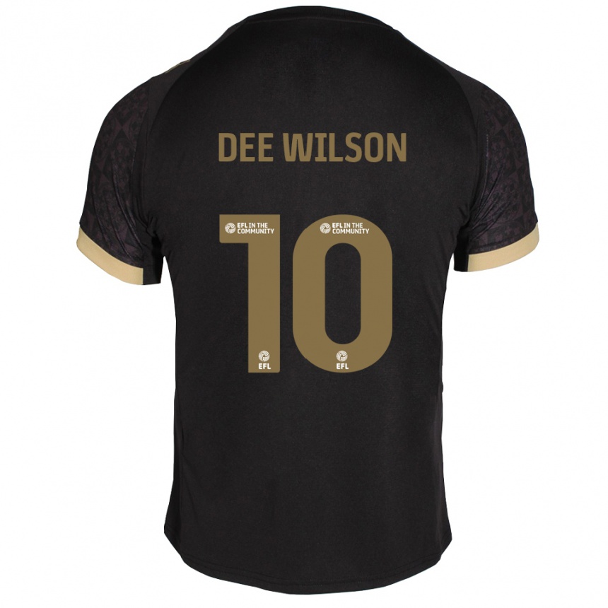 ילדים כדורגל Georgia Dee Wilson #10 שחור זהב הרחק ג'רזי 2025/26