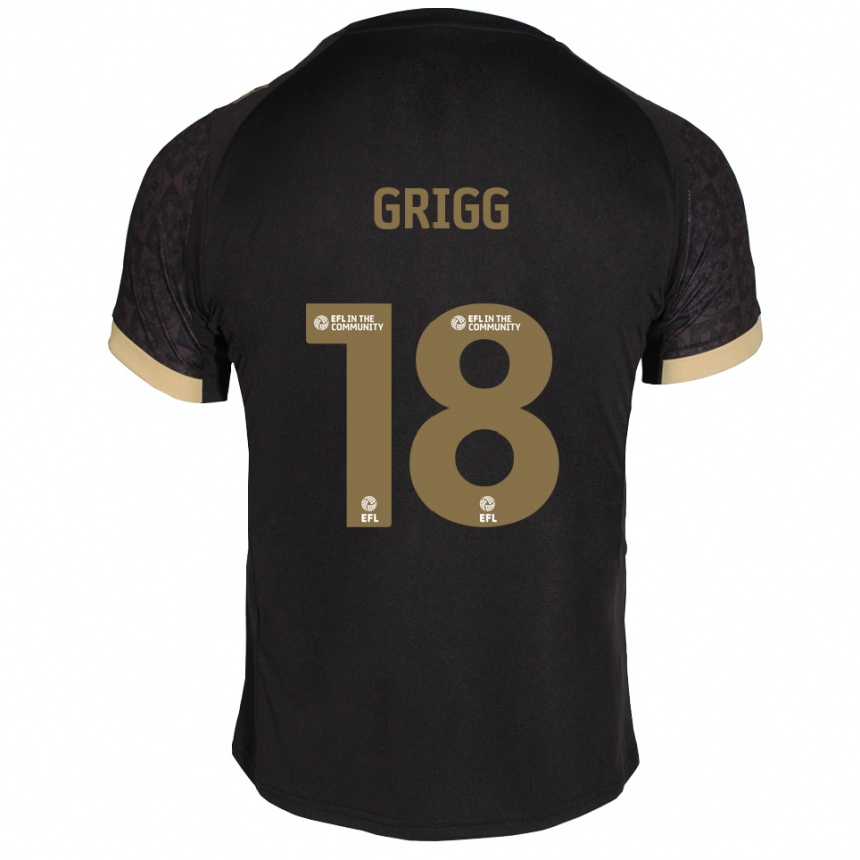 ילדים כדורגל Katie Grigg #18 שחור זהב הרחק ג'רזי 2025/26