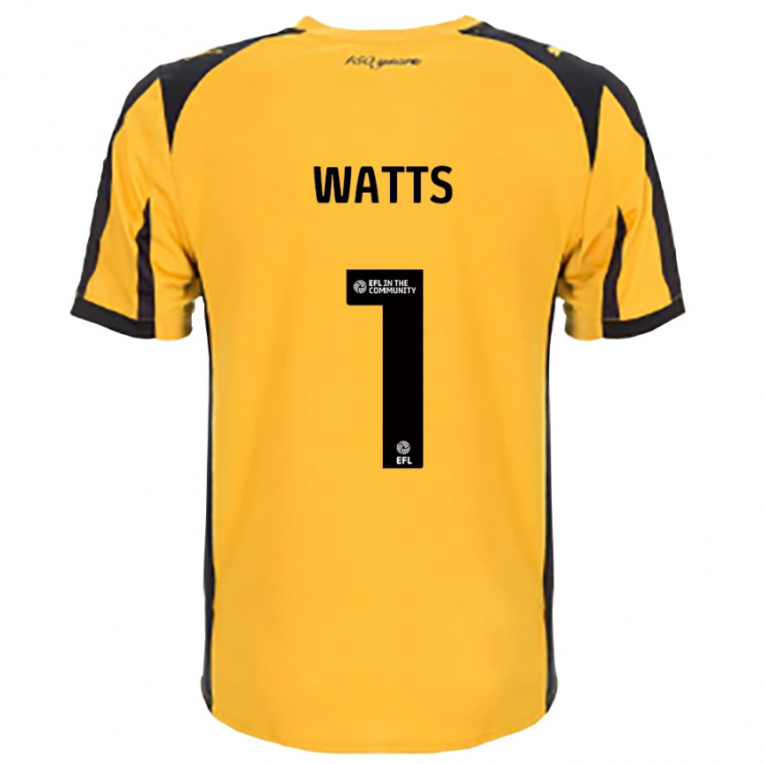 ילדים כדורגל Connie Watts #1 כתום שחור הרחק ג'רזי 2025/26