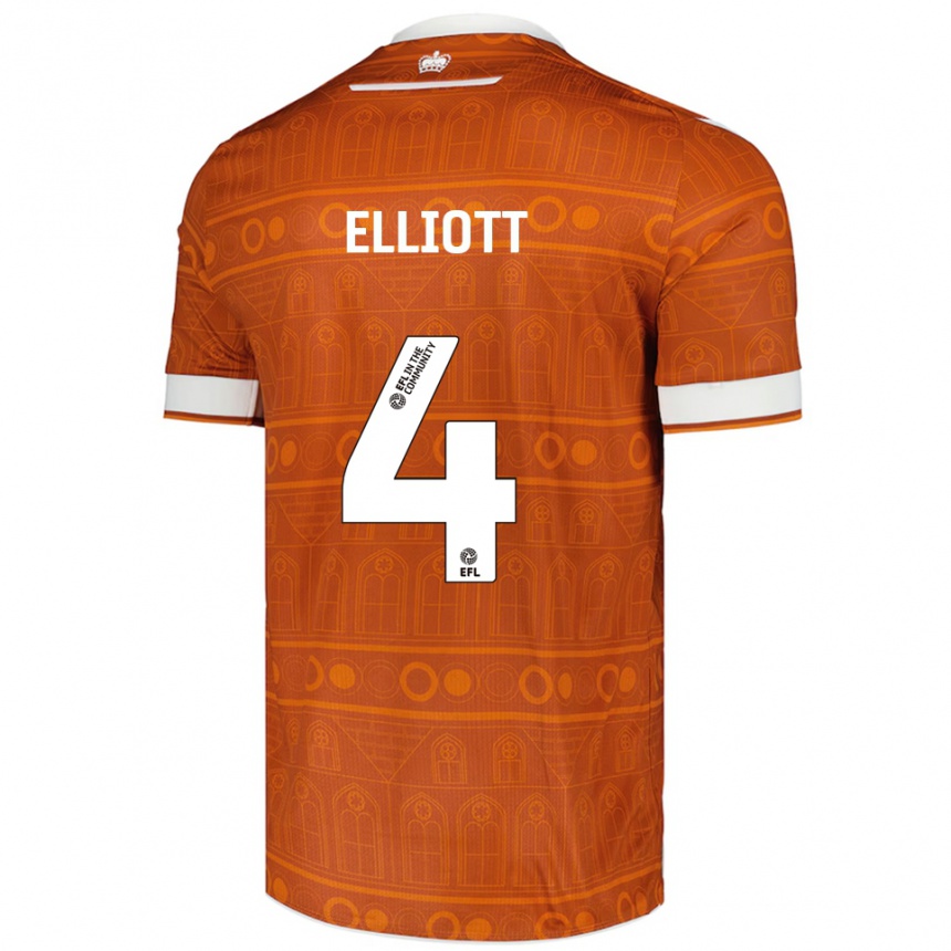 ילדים כדורגל בן אליוט #4 כתום לבן הרחק ג'רזי 2025/26