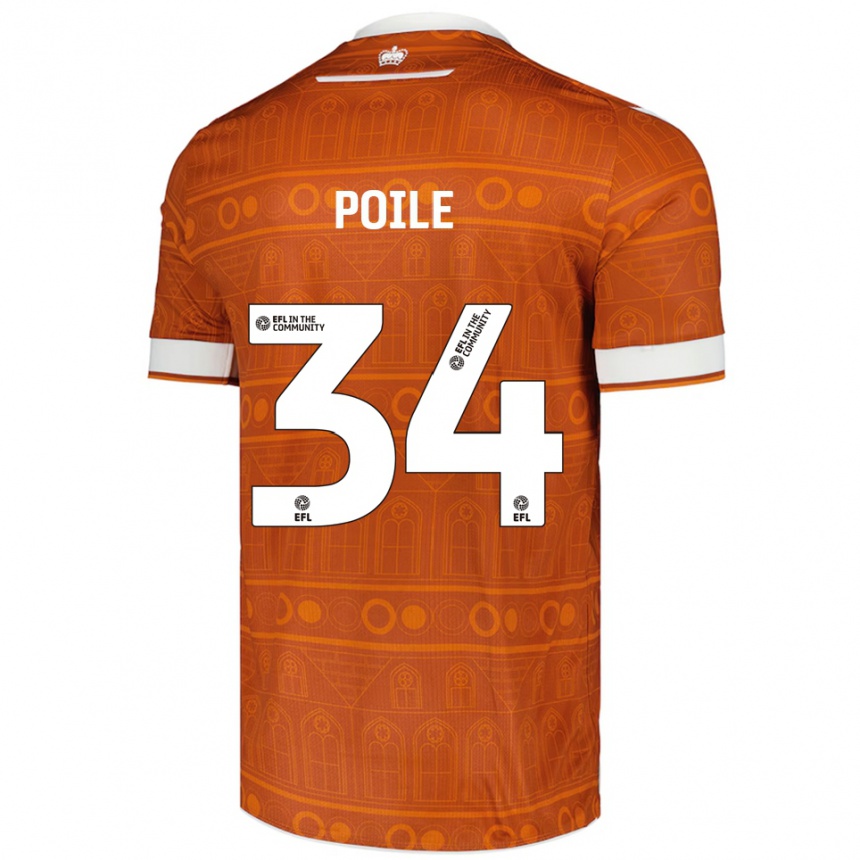 ילדים כדורגל Imogen Poile #34 כתום לבן הרחק ג'רזי 2025/26